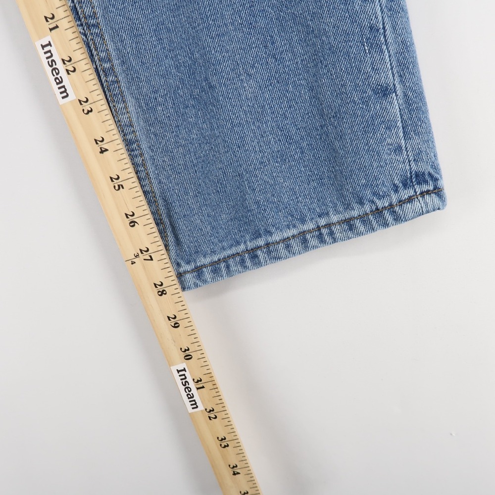 Cleo + Wolf Jeans Womens 26x30 Blue Paisley Print High Rise Straight Distressed - Picture 6 of 11
